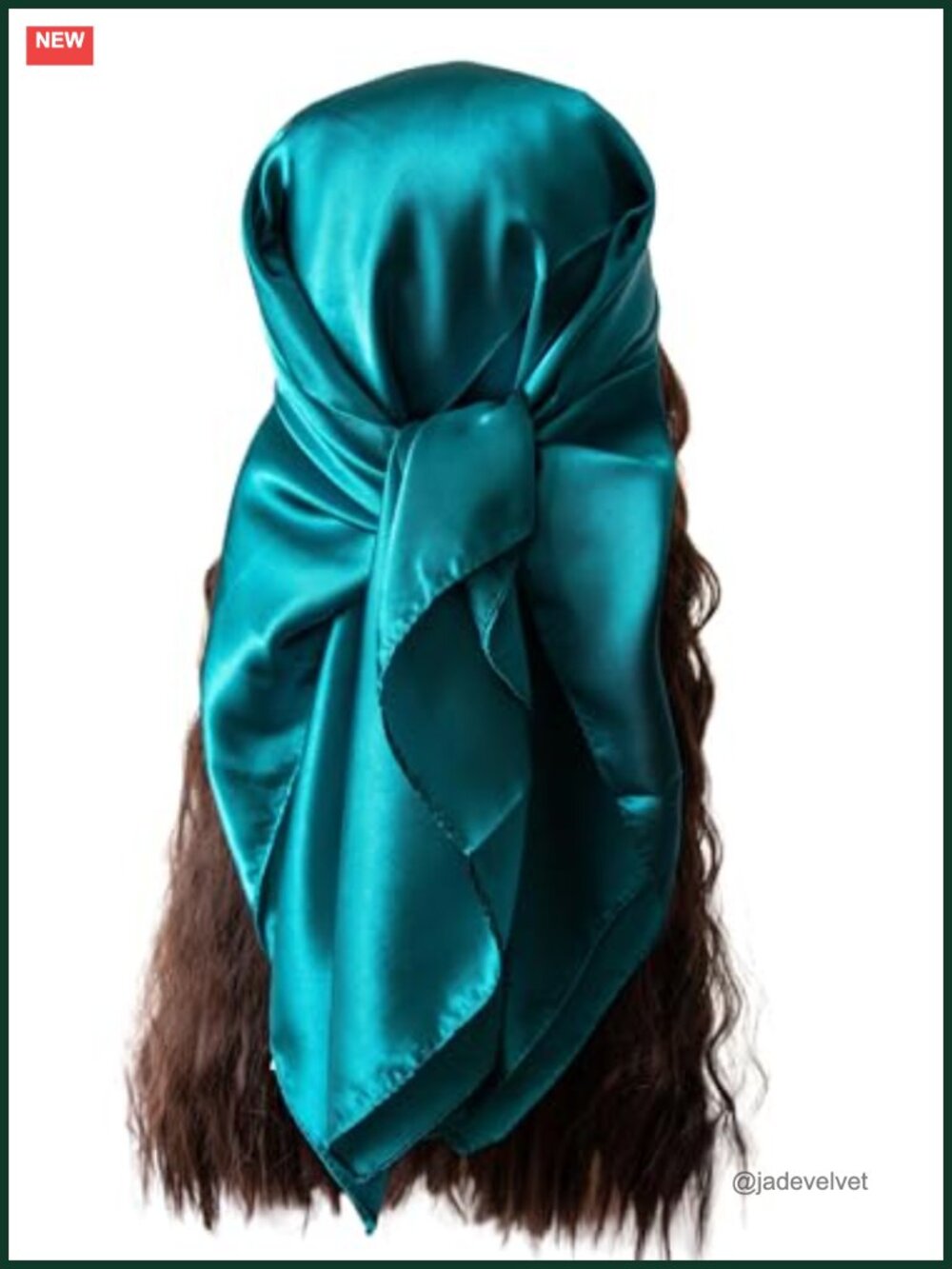 Satin Head Scarf for Women Solid Color 35x35 in Square Hair Wrap